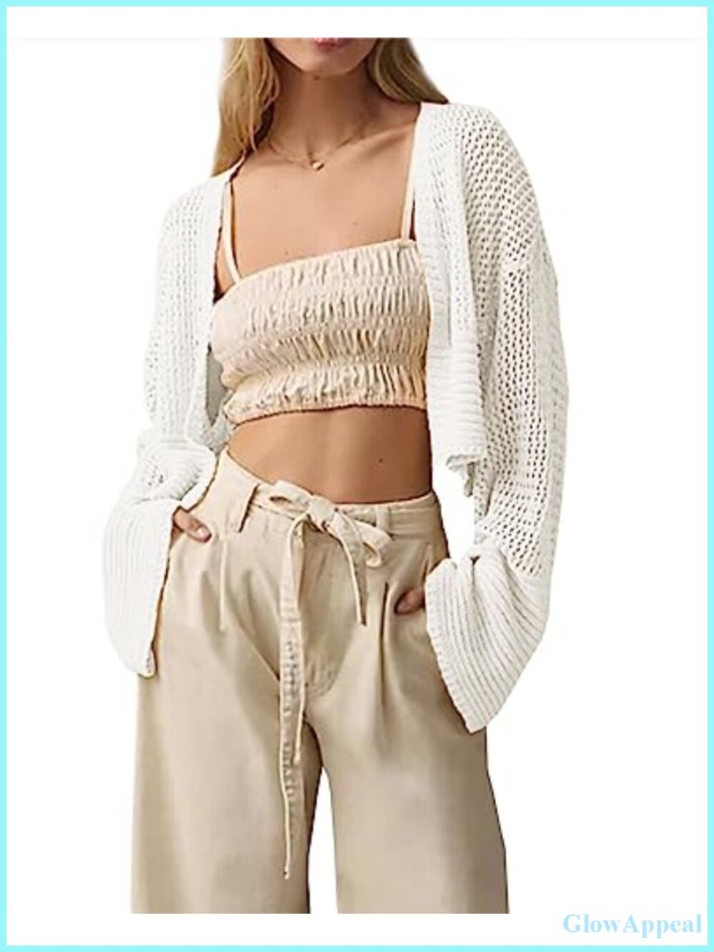 Cropped Cardigan Sweaters for Women Lightweight Open Front Knit Bolero Shrug